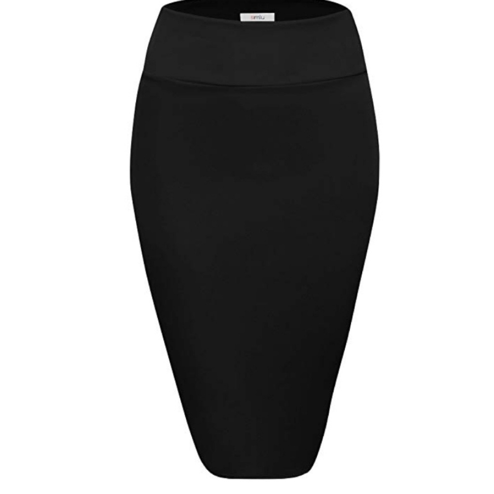Scuba Pencil Skirt Midi Bodycon Skirt